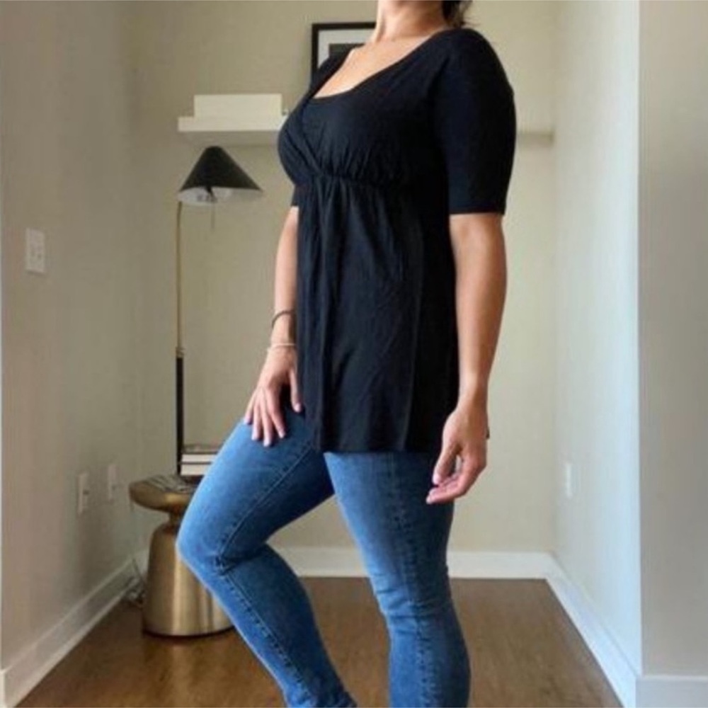 Ingrid & Isabel Black Maternity Top Nursing Feature Elbow Sleeve Black Medium - Picture 9 of 14